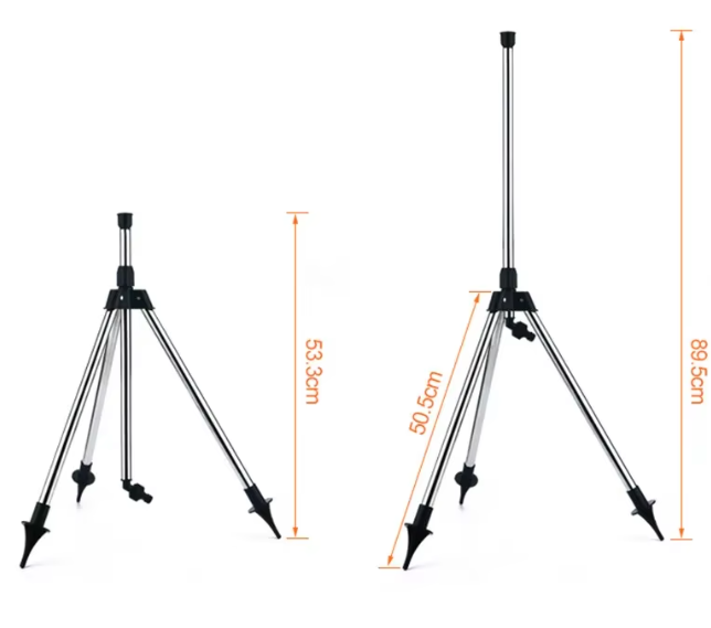 Tripod extending height sprinkler