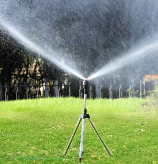 Tripod extending height sprinkler
