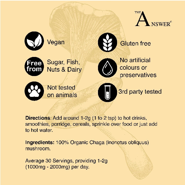 Chaga 100% Organic Mushroom Powder