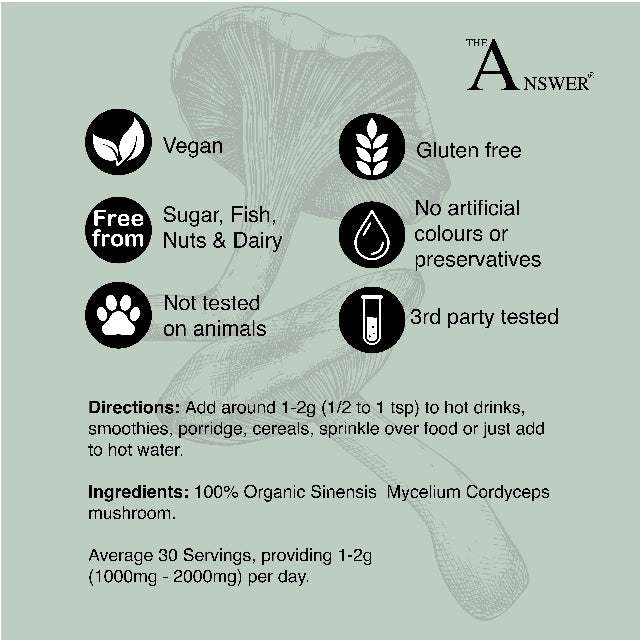 Cordyceps 100% Organic Mushroom Powder
