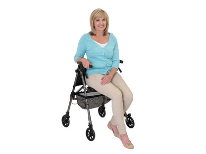 Ez Fold N Go Rollator - Black Walnut