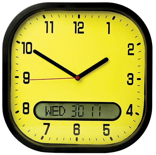 Clear Time Day Date Wall Clock
