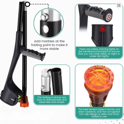 Folding Crutches (Black - Pair)