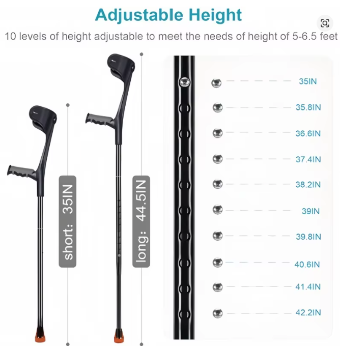 Folding Crutches (Black - Pair)